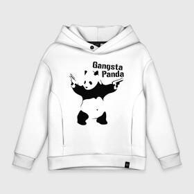 Детское худи Oversize хлопок с принтом Gangsta Panda в Петрозаводске, френч-терри — 70% хлопок, 30% полиэстер. Мягкий теплый начес внутри —100% хлопок | боковые карманы, эластичные манжеты и нижняя кромка, капюшон на магнитной кнопке | панда
