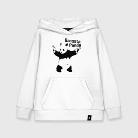 Детская толстовка хлопок с принтом Gangsta Panda в Петрозаводске, 100% хлопок | Круглый горловой вырез, эластичные манжеты, пояс, капюшен | Тематика изображения на принте: панда