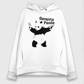 Женское худи Oversize хлопок с принтом Gangsta Panda в Петрозаводске, френч-терри — 70% хлопок, 30% полиэстер. Мягкий теплый начес внутри —100% хлопок | боковые карманы, эластичные манжеты и нижняя кромка, капюшон на магнитной кнопке | Тематика изображения на принте: панда