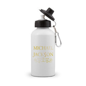 Бутылка спортивная с принтом Michael Jackson (1) в Петрозаводске, металл | емкость — 500 мл, в комплекте две пластиковые крышки и карабин для крепления | Тематика изображения на принте: 