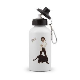 Бутылка спортивная с принтом Michael Jackson (2) в Петрозаводске, металл | емкость — 500 мл, в комплекте две пластиковые крышки и карабин для крепления | jackson | michael | mj | pop | джексон | майкл | майкл джексон | поп