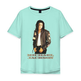 Мужская футболка хлопок Oversize с принтом Michael Jackson (4) в Петрозаводске, 100% хлопок | свободный крой, круглый ворот, “спинка” длиннее передней части | jackson | michael | mj | pop | джексон | майкл | майкл джексон | поп