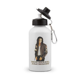 Бутылка спортивная с принтом Michael Jackson (4) в Петрозаводске, металл | емкость — 500 мл, в комплекте две пластиковые крышки и карабин для крепления | Тематика изображения на принте: jackson | michael | mj | pop | джексон | майкл | майкл джексон | поп
