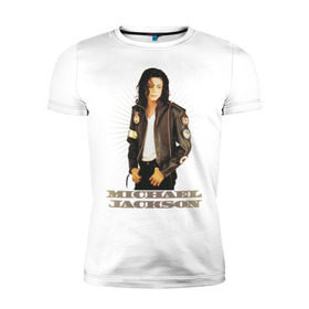 Мужская футболка премиум с принтом Michael Jackson (4) в Петрозаводске, 92% хлопок, 8% лайкра | приталенный силуэт, круглый вырез ворота, длина до линии бедра, короткий рукав | jackson | michael | mj | pop | джексон | майкл | майкл джексон | поп