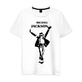 Мужская футболка хлопок с принтом Michael Jackson (3) в Петрозаводске, 100% хлопок | прямой крой, круглый вырез горловины, длина до линии бедер, слегка спущенное плечо. | 