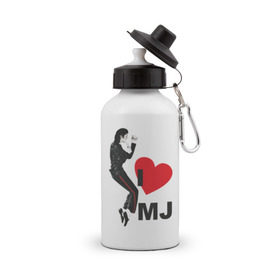 Бутылка спортивная с принтом I love Michael Jackson (1) в Петрозаводске, металл | емкость — 500 мл, в комплекте две пластиковые крышки и карабин для крепления | jackson | michael | mj | pop | джексон | майкл | майкл джексон | поп