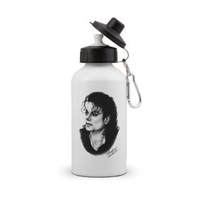 Бутылка спортивная с принтом Michael Jackson (6) в Петрозаводске, металл | емкость — 500 мл, в комплекте две пластиковые крышки и карабин для крепления | jackson | michael | pop | джексон | майкл | майкл джексон | поп
