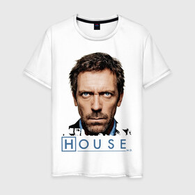 Мужская футболка хлопок с принтом House в Петрозаводске, 100% хлопок | прямой крой, круглый вырез горловины, длина до линии бедер, слегка спущенное плечо. | everybody lies | haus | house | все лгут | доктор | хауз | хаус | хью лори