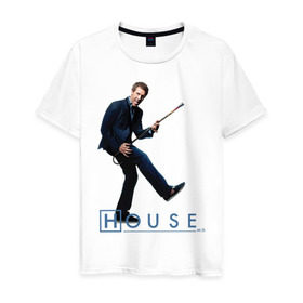 Мужская футболка хлопок с принтом House (2) в Петрозаводске, 100% хлопок | прямой крой, круглый вырез горловины, длина до линии бедер, слегка спущенное плечо. | everybody lies | haus | house | все лгут | доктор | хауз | хаус | хью лори