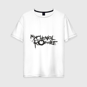 Женская футболка хлопок Oversize с принтом My chemical romance в Петрозаводске, 100% хлопок | свободный крой, круглый ворот, спущенный рукав, длина до линии бедер
 | heavy metal | metal | pank | punk | rock | trash metal | квартет | метал | панк | рок | рок группа | рок группы | трэш метал | хеви метал