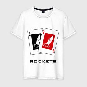Мужская футболка хлопок с принтом AA Ракеты в Петрозаводске, 100% хлопок | прямой крой, круглый вырез горловины, длина до линии бедер, слегка спущенное плечо. | ace | poker | rocket | rockets | карты | покер | ракеты | туз | тузы