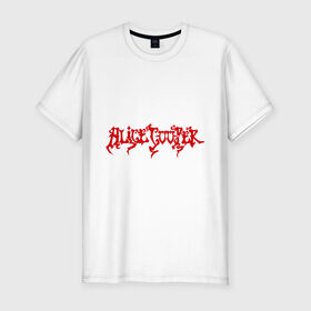 Мужская футболка премиум с принтом Alice Cooper (2) в Петрозаводске, 92% хлопок, 8% лайкра | приталенный силуэт, круглый вырез ворота, длина до линии бедра, короткий рукав | alice cooper | metal | rock | логотип | метал | музыка | музыкант | рок | рок музыка | элис купер