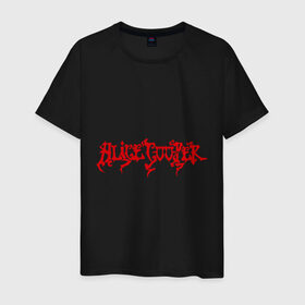 Мужская футболка хлопок с принтом Alice Cooper (2) в Петрозаводске, 100% хлопок | прямой крой, круглый вырез горловины, длина до линии бедер, слегка спущенное плечо. | alice cooper | metal | rock | логотип | метал | музыка | музыкант | рок | рок музыка | элис купер