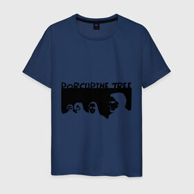 Мужская футболка хлопок с принтом Porcupine Tree в Петрозаводске, 100% хлопок | прямой крой, круглый вырез горловины, длина до линии бедер, слегка спущенное плечо. | metal | porcupine tree | rock | логотип | метал | музыка | рок | рок группа | рок группы