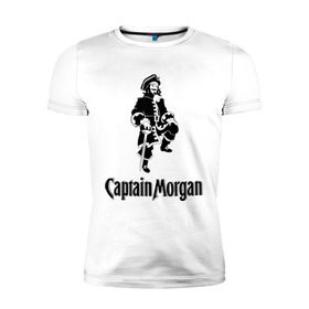 Мужская футболка премиум с принтом Capitan Morgan в Петрозаводске, 92% хлопок, 8% лайкра | приталенный силуэт, круглый вырез ворота, длина до линии бедра, короткий рукав | capitan morgan | бар | бармен | капитан морган