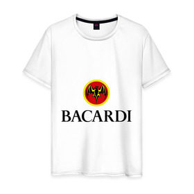 Мужская футболка хлопок с принтом Bacardi в Петрозаводске, 100% хлопок | прямой крой, круглый вырез горловины, длина до линии бедер, слегка спущенное плечо. | bacardi | бакарди | бар | бармен | ром