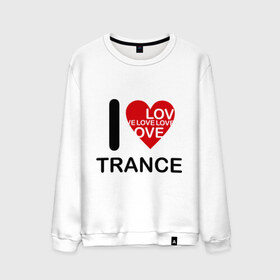 Мужской свитшот хлопок с принтом I Love Trance в Петрозаводске, 100% хлопок |  | Тематика изображения на принте: 