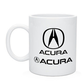 Кружка с принтом Acura в Петрозаводске, керамика | объем — 330 мл, диаметр — 80 мм. Принт наносится на бока кружки, можно сделать два разных изображения | auto | авто | автомобильные | знаки | машины