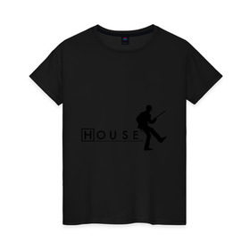 Женская футболка хлопок с принтом Хаус (10) в Петрозаводске, 100% хлопок | прямой крой, круглый вырез горловины, длина до линии бедер, слегка спущенное плечо | everybody lies | haus | house | все лгут | доктор | хауз | хаус | хью лори