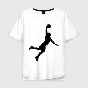 Мужская футболка хлопок Oversize с принтом basketball в Петрозаводске, 100% хлопок | свободный крой, круглый ворот, “спинка” длиннее передней части | бросок