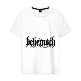 Мужская футболка хлопок с принтом Behemoth в Петрозаводске, 100% хлопок | прямой крой, круглый вырез горловины, длина до линии бедер, слегка спущенное плечо. | behemoth | metal | группы | логотипы | метал | польша | рок