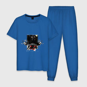Мужская пижама хлопок с принтом The Prodigy в Петрозаводске, 100% хлопок | брюки и футболка прямого кроя, без карманов, на брюках мягкая резинка на поясе и по низу штанин
 | prodigy | группы | музыкальные группы | продиджи | электронная музыка