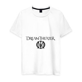 Мужская футболка хлопок с принтом Dream Theater в Петрозаводске, 100% хлопок | прямой крой, круглый вырез горловины, длина до линии бедер, слегка спущенное плечо. | heavy metal | metal | rock | trash metal | квартет | метал | рок | рок группа | рок группы | трэш метал | хеви метал