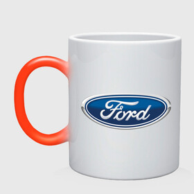 Кружка хамелеон с принтом Ford в Петрозаводске, керамика | меняет цвет при нагревании, емкость 330 мл | ford | авто | автобренды | автомобилистам | автомобиль | для автомобилистов | машины | тачки | форд | фордик