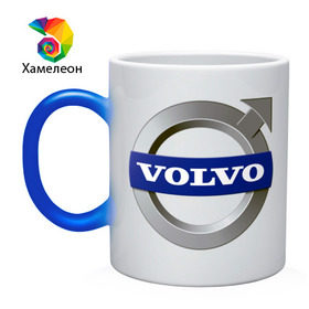 Кружка хамелеон с принтом Volvo в Петрозаводске, керамика | меняет цвет при нагревании, емкость 330 мл | volvo | авто | бренд | вольво | логотип | машина