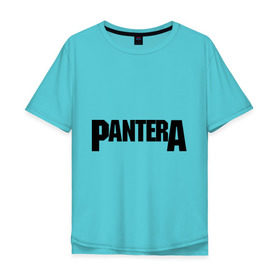 Мужская футболка хлопок Oversize с принтом Pantera в Петрозаводске, 100% хлопок | свободный крой, круглый ворот, “спинка” длиннее передней части | Тематика изображения на принте: metal | глэм | грув | группы | логотип | метал | трэш | хэви