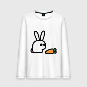Мужской лонгслив хлопок с принтом Заяц и моркоФка в Петрозаводске, 100% хлопок |  | Тематика изображения на принте: животные | зайка | зайчишка | зайчонок | заяц | кролик | морковка