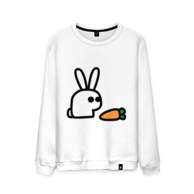 Мужской свитшот хлопок с принтом Заяц и моркоФка в Петрозаводске, 100% хлопок |  | Тематика изображения на принте: животные | зайка | зайчишка | зайчонок | заяц | кролик | морковка