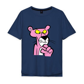 Мужская футболка хлопок Oversize с принтом Розовая пантера (3) в Петрозаводске, 100% хлопок | свободный крой, круглый ворот, “спинка” длиннее передней части | pink panther | розовая пантера