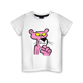 Детская футболка хлопок с принтом Розовая пантера (3) в Петрозаводске, 100% хлопок | круглый вырез горловины, полуприлегающий силуэт, длина до линии бедер | Тематика изображения на принте: pink panther | розовая пантера