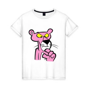 Женская футболка хлопок с принтом Розовая пантера (3) в Петрозаводске, 100% хлопок | прямой крой, круглый вырез горловины, длина до линии бедер, слегка спущенное плечо | pink panther | розовая пантера