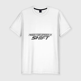 Мужская футболка премиум с принтом Need for speed: SHIFT в Петрозаводске, 92% хлопок, 8% лайкра | приталенный силуэт, круглый вырез ворота, длина до линии бедра, короткий рукав | Тематика изображения на принте: need for speed | nfs | shift | гонки | нфс