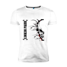Мужская футболка премиум с принтом Linkin Park (5) в Петрозаводске, 92% хлопок, 8% лайкра | приталенный силуэт, круглый вырез ворота, длина до линии бедра, короткий рукав | скелет