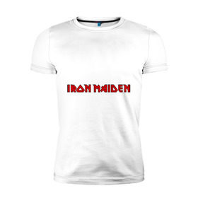 Мужская футболка премиум с принтом Iron Maiden в Петрозаводске, 92% хлопок, 8% лайкра | приталенный силуэт, круглый вырез ворота, длина до линии бедра, короткий рукав | iron maiden | айрон майден | панк | рок | символика iron maiden