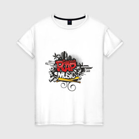 Женская футболка хлопок с принтом gangsta rap music в Петрозаводске, 100% хлопок | прямой крой, круглый вырез горловины, длина до линии бедер, слегка спущенное плечо | gangsta | gansta | hip | hip hop | hop | music | rap | графити | граффити | рэп | рэпчина | хип | хип хоп | хипхоп | хоп