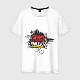 Мужская футболка хлопок с принтом gangsta rap music в Петрозаводске, 100% хлопок | прямой крой, круглый вырез горловины, длина до линии бедер, слегка спущенное плечо. | gangsta | gansta | hip | hip hop | hop | music | rap | графити | граффити | рэп | рэпчина | хип | хип хоп | хипхоп | хоп
