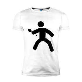 Мужская футболка премиум с принтом Ping pong в Петрозаводске, 92% хлопок, 8% лайкра | приталенный силуэт, круглый вырез ворота, длина до линии бедра, короткий рукав | Тематика изображения на принте: ping pong | игра в пин понг | пин понг