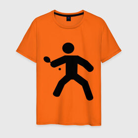 Мужская футболка хлопок с принтом Ping pong в Петрозаводске, 100% хлопок | прямой крой, круглый вырез горловины, длина до линии бедер, слегка спущенное плечо. | ping pong | игра в пин понг | пин понг