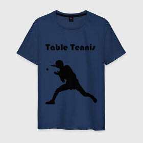 Мужская футболка хлопок с принтом Теннисист в Петрозаводске, 100% хлопок | прямой крой, круглый вырез горловины, длина до линии бедер, слегка спущенное плечо. | tennis