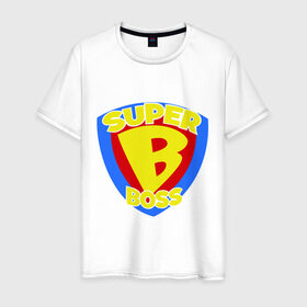 Мужская футболка хлопок с принтом Супер-босс в Петрозаводске, 100% хлопок | прямой крой, круглый вырез горловины, длина до линии бедер, слегка спущенное плечо. | super boss | босс | главный | начальник | руководитель | супер босс