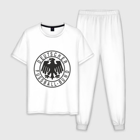 Мужская пижама хлопок с принтом Германия в Петрозаводске, 100% хлопок | брюки и футболка прямого кроя, без карманов, на брюках мягкая резинка на поясе и по низу штанин
 | германский футбольный клуб | дойч футбол | фк