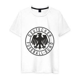 Мужская футболка хлопок с принтом Германия в Петрозаводске, 100% хлопок | прямой крой, круглый вырез горловины, длина до линии бедер, слегка спущенное плечо. | германский футбольный клуб | дойч футбол | фк