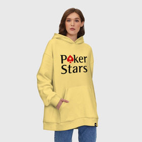 Худи SuperOversize хлопок с принтом Poker Stars в Петрозаводске, 70% хлопок, 30% полиэстер, мягкий начес внутри | карман-кенгуру, эластичная резинка на манжетах и по нижней кромке, двухслойный капюшон
 | pokerstars