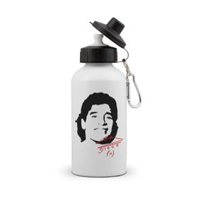 Бутылка спортивная с принтом Diego Maradona в Петрозаводске, металл | емкость — 500 мл, в комплекте две пластиковые крышки и карабин для крепления | Тематика изображения на принте: diego maradona | footballplayer | аргентина | диего марадона | сборная аргентины