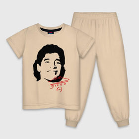 Детская пижама хлопок с принтом Diego Maradona в Петрозаводске, 100% хлопок |  брюки и футболка прямого кроя, без карманов, на брюках мягкая резинка на поясе и по низу штанин
 | diego maradona | footballplayer | аргентина | диего марадона | сборная аргентины