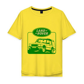 Мужская футболка хлопок Oversize с принтом Land Rover в Петрозаводске, 100% хлопок | свободный крой, круглый ворот, “спинка” длиннее передней части | auto | land rover | rover | авто | автобренды | автобрэнды | автомобиль | автомобильные | лэнд ровер | тачки